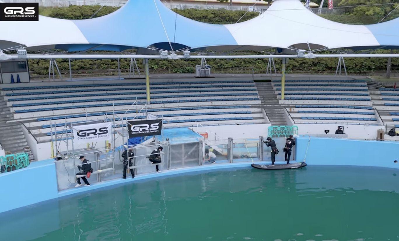 水族館の上空写真